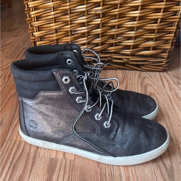 Timberland Womens Dausette Sneaker Boot OrthoLite Black Leather